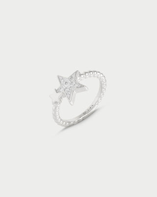 Anello stella pavè oversized e stellina - STARDUST TEN