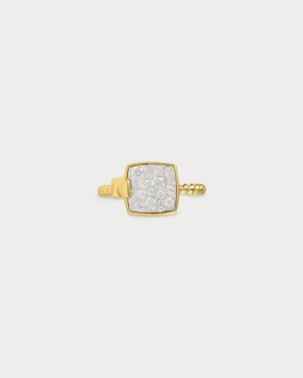 Ring with an oversized pavé square - STARDUST TEN