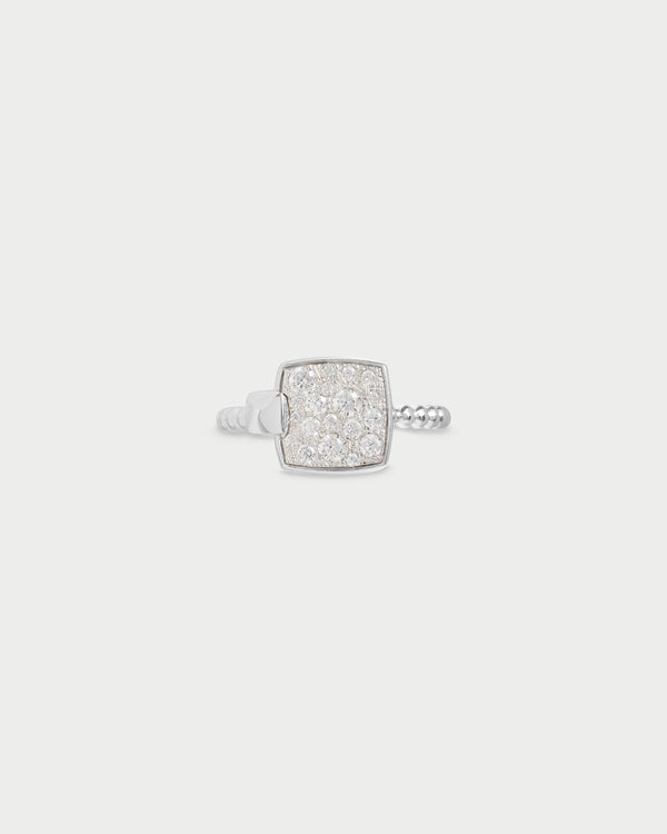 Ring with an oversized pavé square - STARDUST TEN