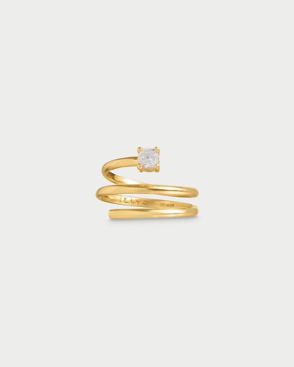 Anello spirale e castone con zircone - SHAPES