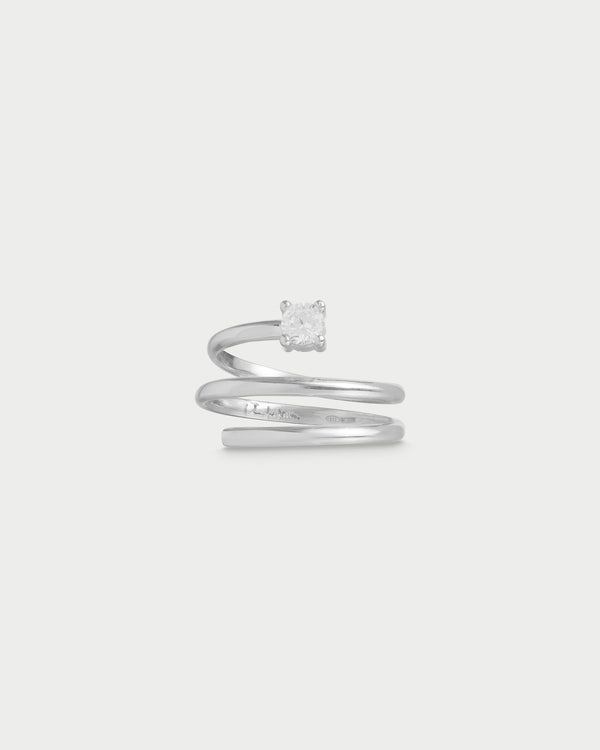 Anello spirale e castone con zircone - SHAPES