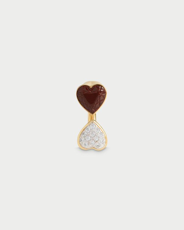 Double heart ring choco