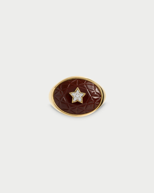 Oval choco and star ring