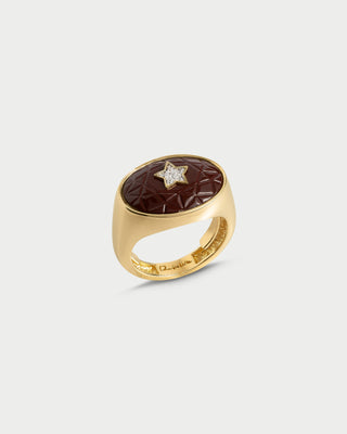 Oval choco and star ring