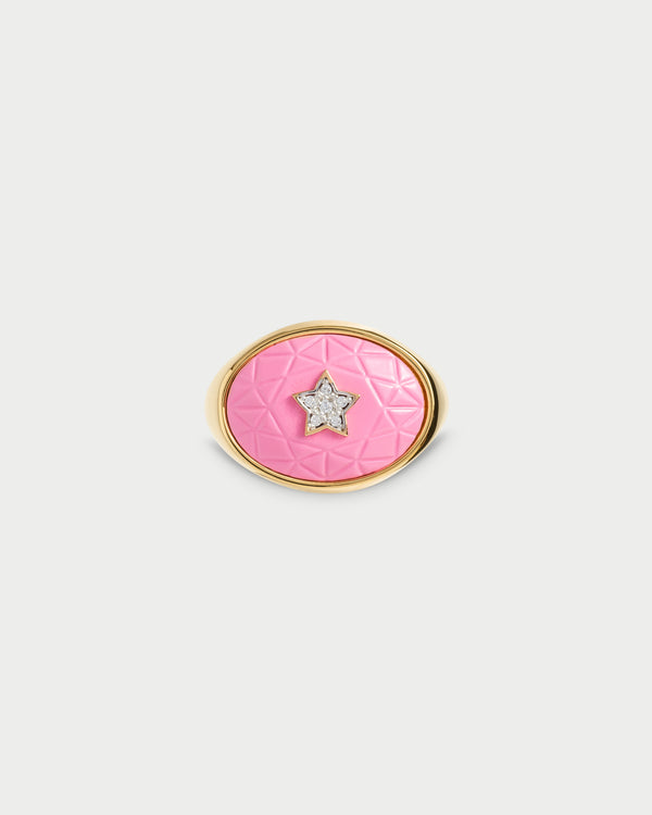 Oval berry and star ring