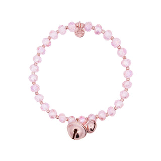 Elastic bracelet pink crystals and bells - Crystal Rainbow