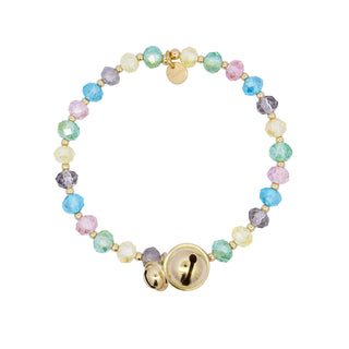 Elastic bracelet multicolor crystals and bells - Crystal Rainbow