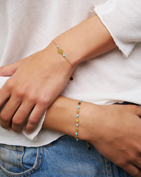 Bracciale catenella Quadrifoglio Pietre Rosa Adulto - Io&Ro