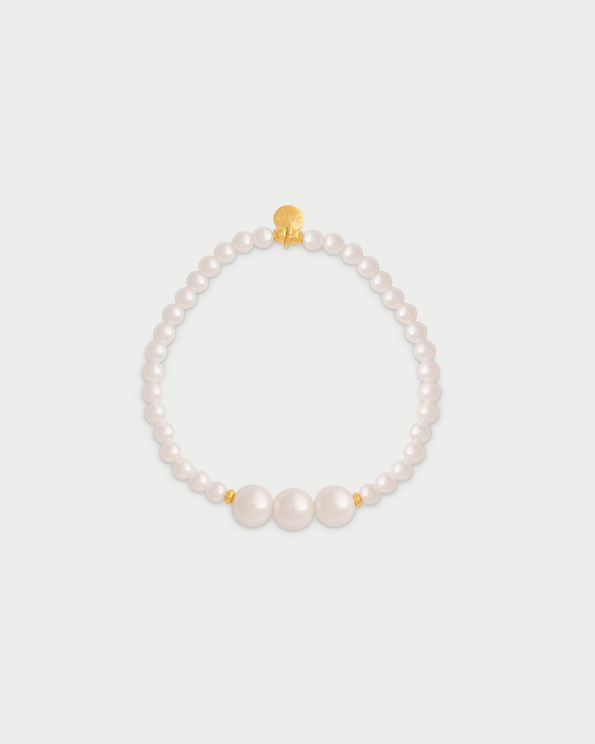 Pulsera elástica tres perlas centrales - WHITESIDE