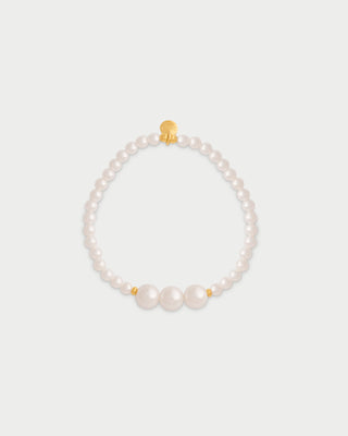 Elastic bracelet with three central pearls - WHITESIDE