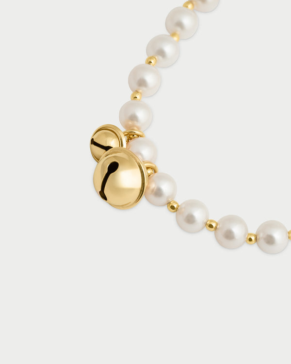 Pulsera elástica con perlas y doble campana - WHITESIDE