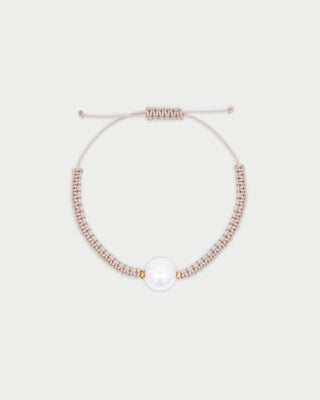 Bracciale tessuto beige e perla - WHITESIDE