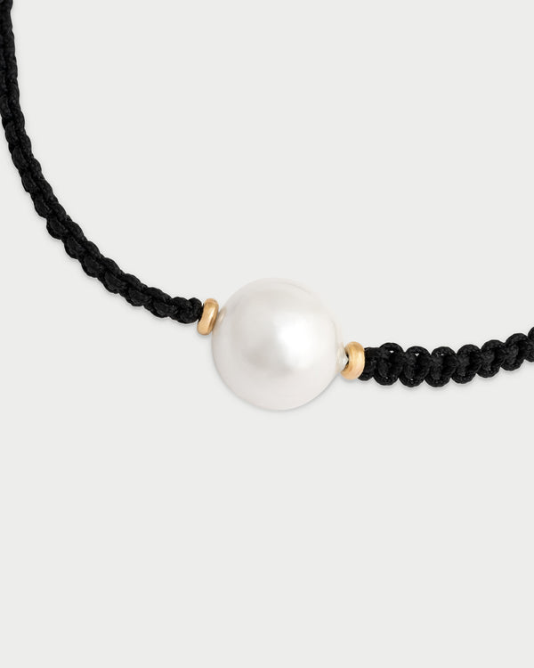 Bracelet black scooby-doo and central pearl -WHITESIDE