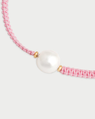 Bracciale tessuto rosa e perla - WHITESIDE