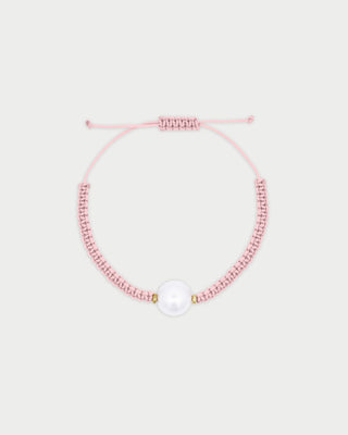 Bracciale tessuto rosa e perla - WHITESIDE