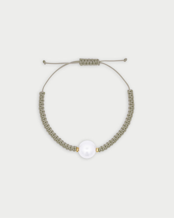 Pulsera scooby-doo verde salvia y perla central - WHITESIDE