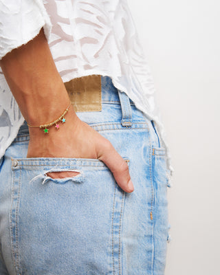 Micro ring bracelet with three enameled star - ColorFUN