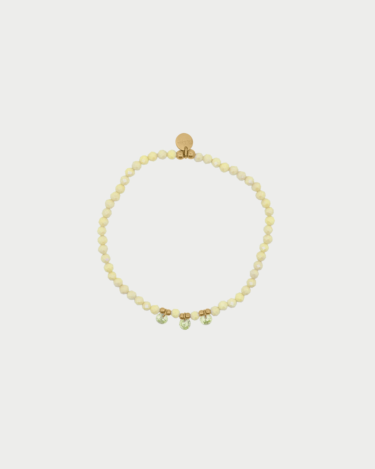 Pulsera elástica de circonita milky