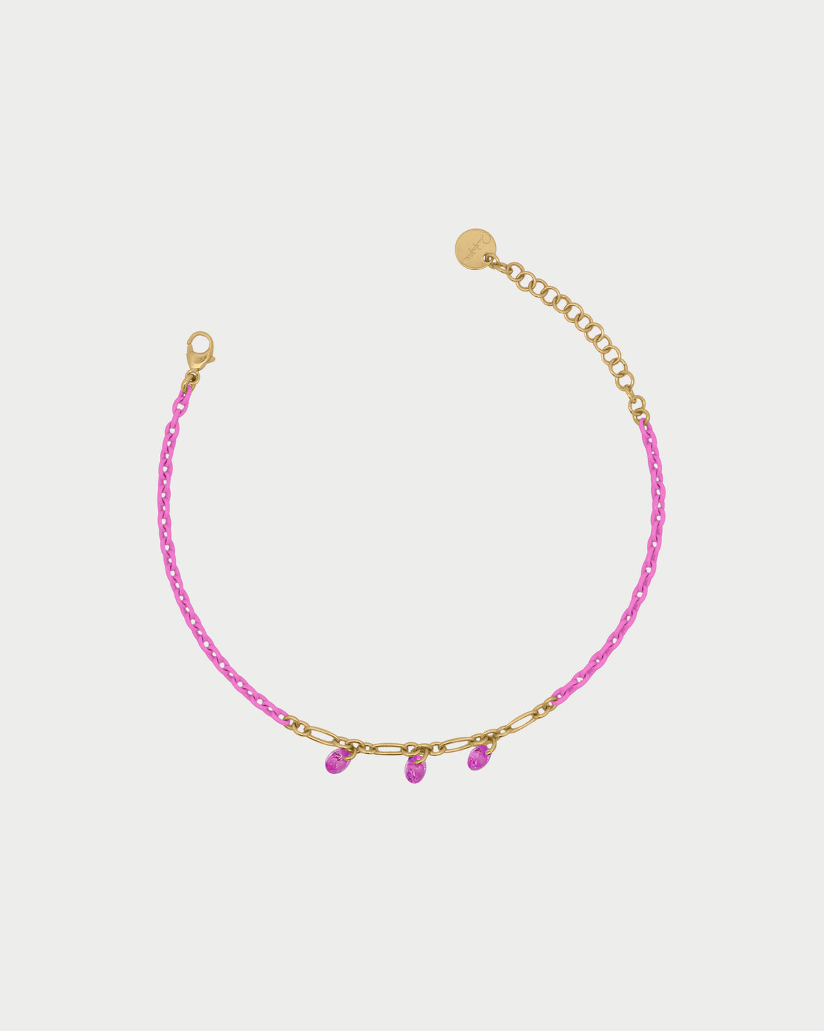 Painted chain bracelet and zirconia