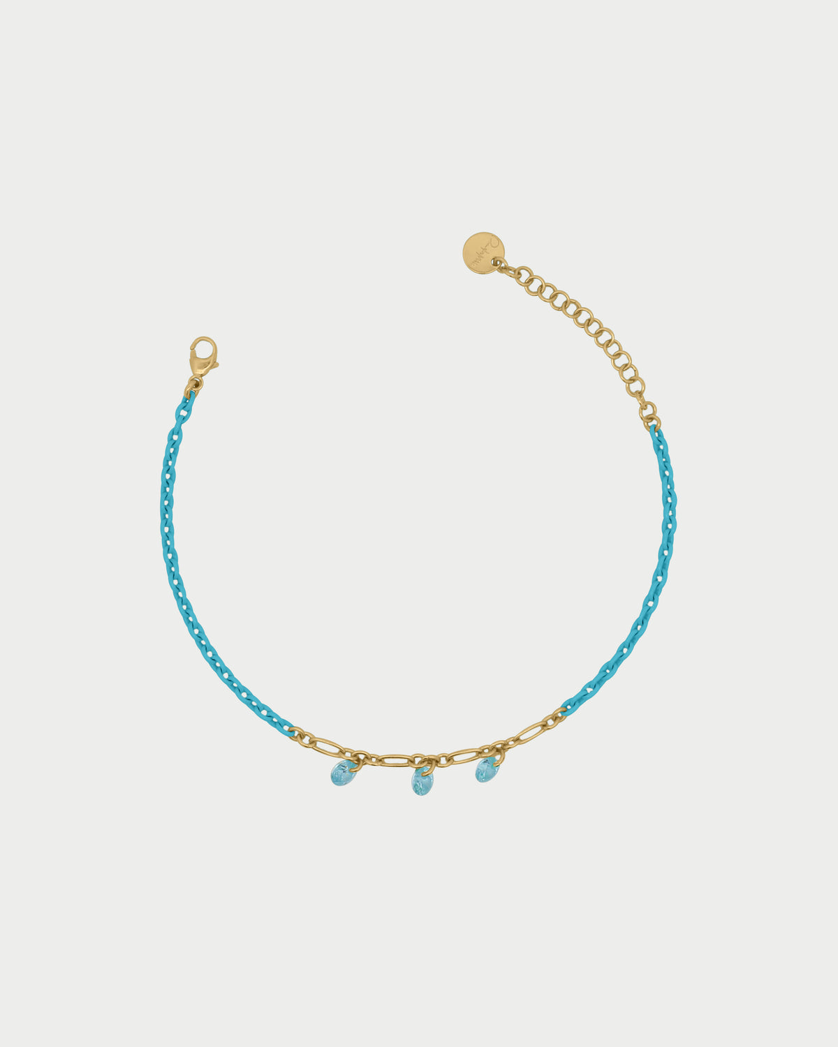 Painted chain bracelet and zirconia