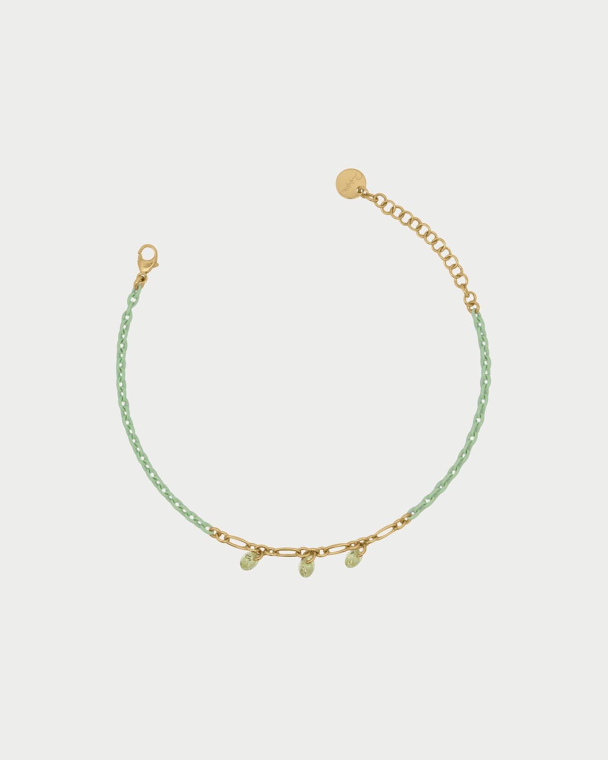 Painted chain bracelet and zirconia