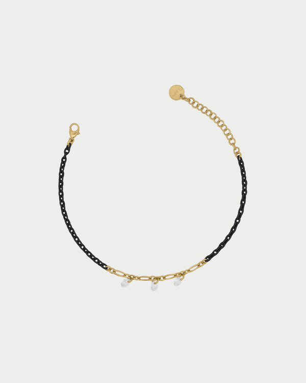 Painted chain bracelet and zirconia