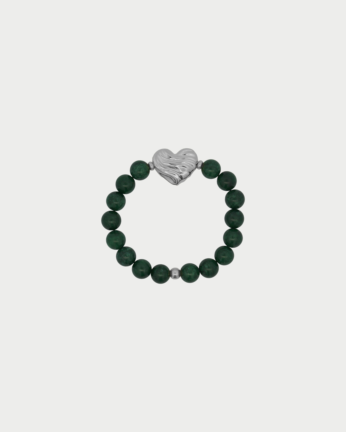 Bracciale Giada Verde Cuore Bold