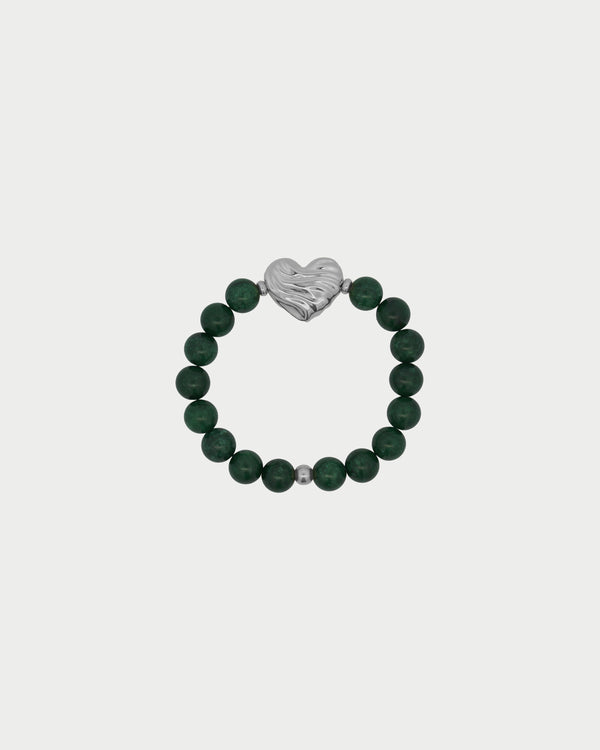 Bracciale Giada Verde Cuore Bold
