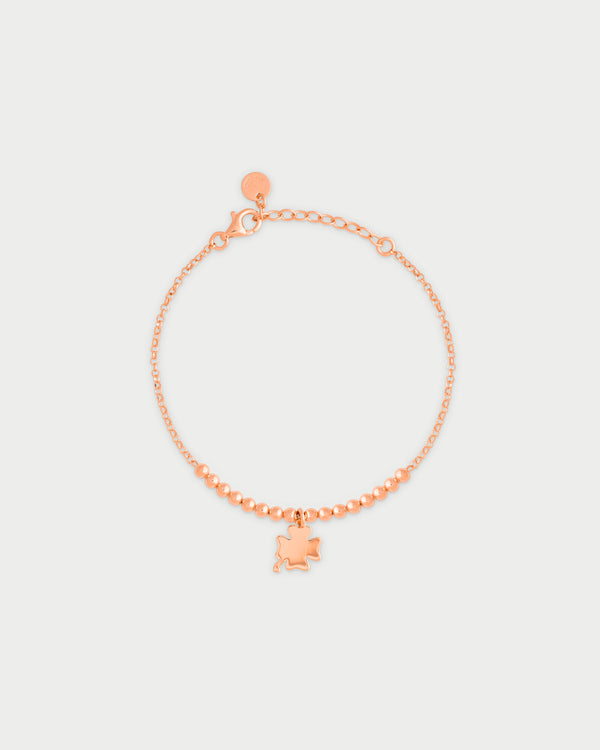 Bracciale da donna Rue des Mille con quadrifoglio in argento placcato oro BR-016 AM2 AU Bracciale da donna Rue des Mille con quadrifoglio in argento placcato oro BR-016 AM2 AU