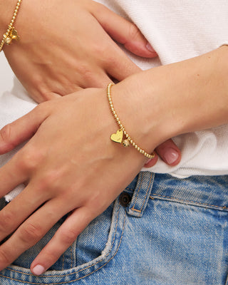 Pulsera Élastica con Colgante Corazón