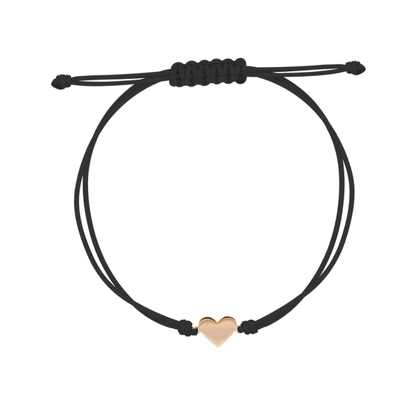 Pulsera de tela negra 1 sujeto corazón