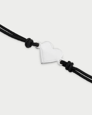 Bracciale tessuto nero 1 soggetto cuore