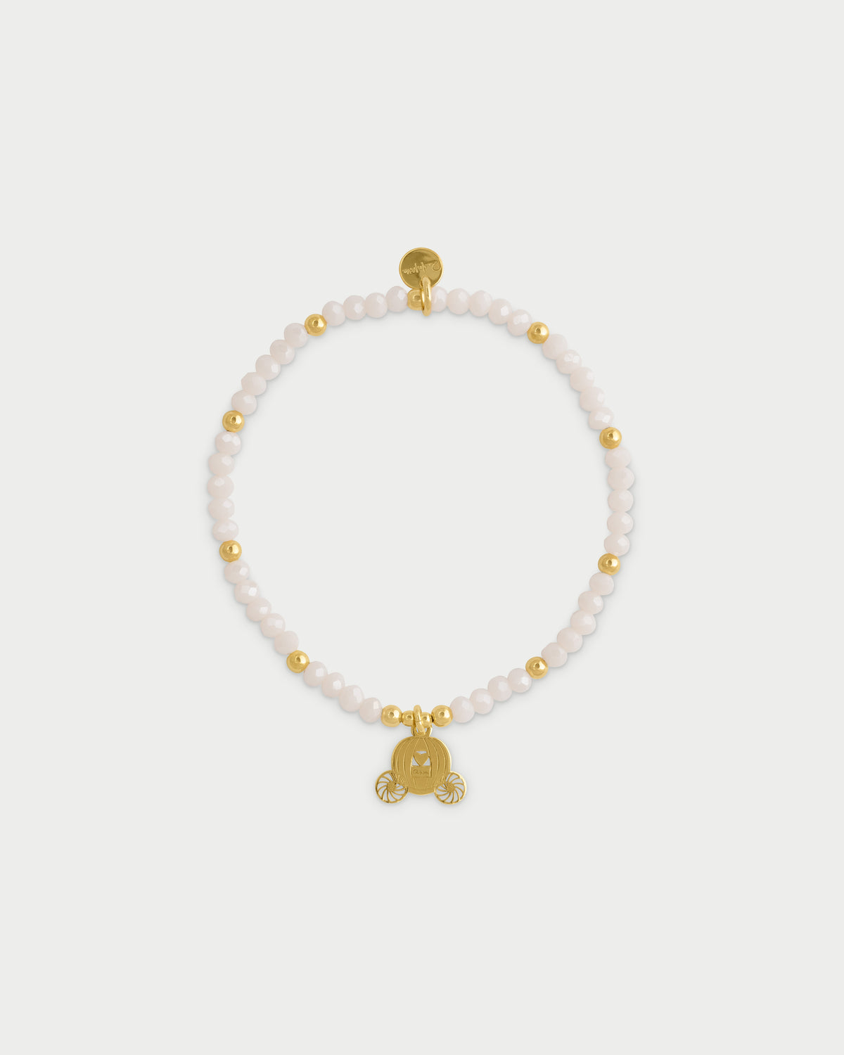 Pulsera elástica con micro piedras y colgante Carruaje