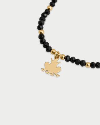 Elastic bracelet with micro stones and frog pendant