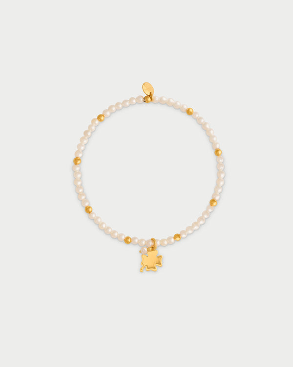 Pulsera elástica con perlas y bolitas - CUATRIFOLIO