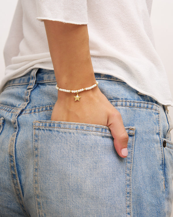 Pulsera elástica con perlas y bolitas - ESTRELLA