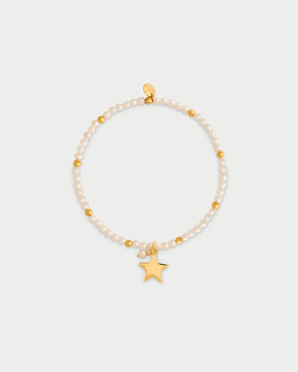 Braccialetto elastico con perle e palline - STELLA