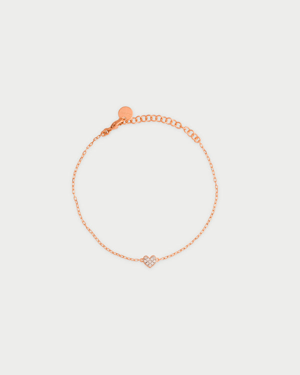 Pulsera cadena y corazón con circonitas