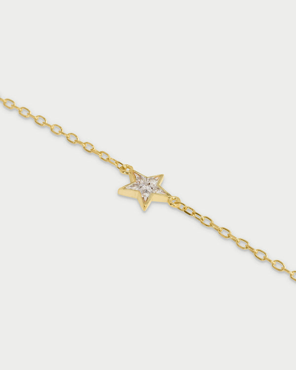 Pulsera cadena y estrella con circonitas