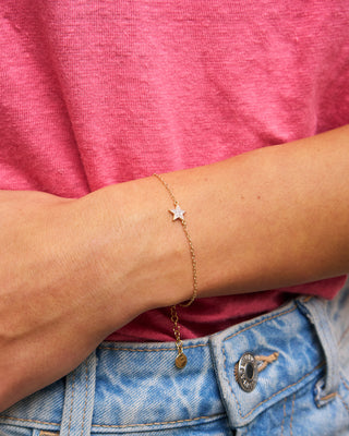 Pulsera cadena y estrella con circonitas