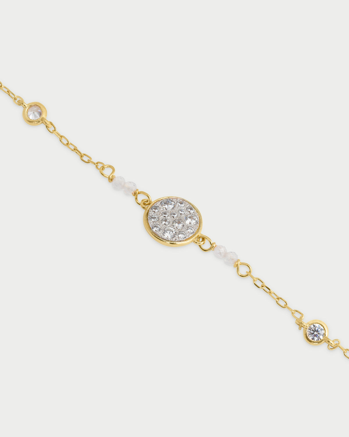Bracciale catena castoni cerchio small pavè