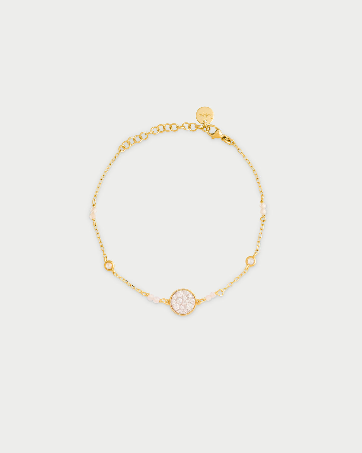 Bracciale catena castoni cerchio small pavè