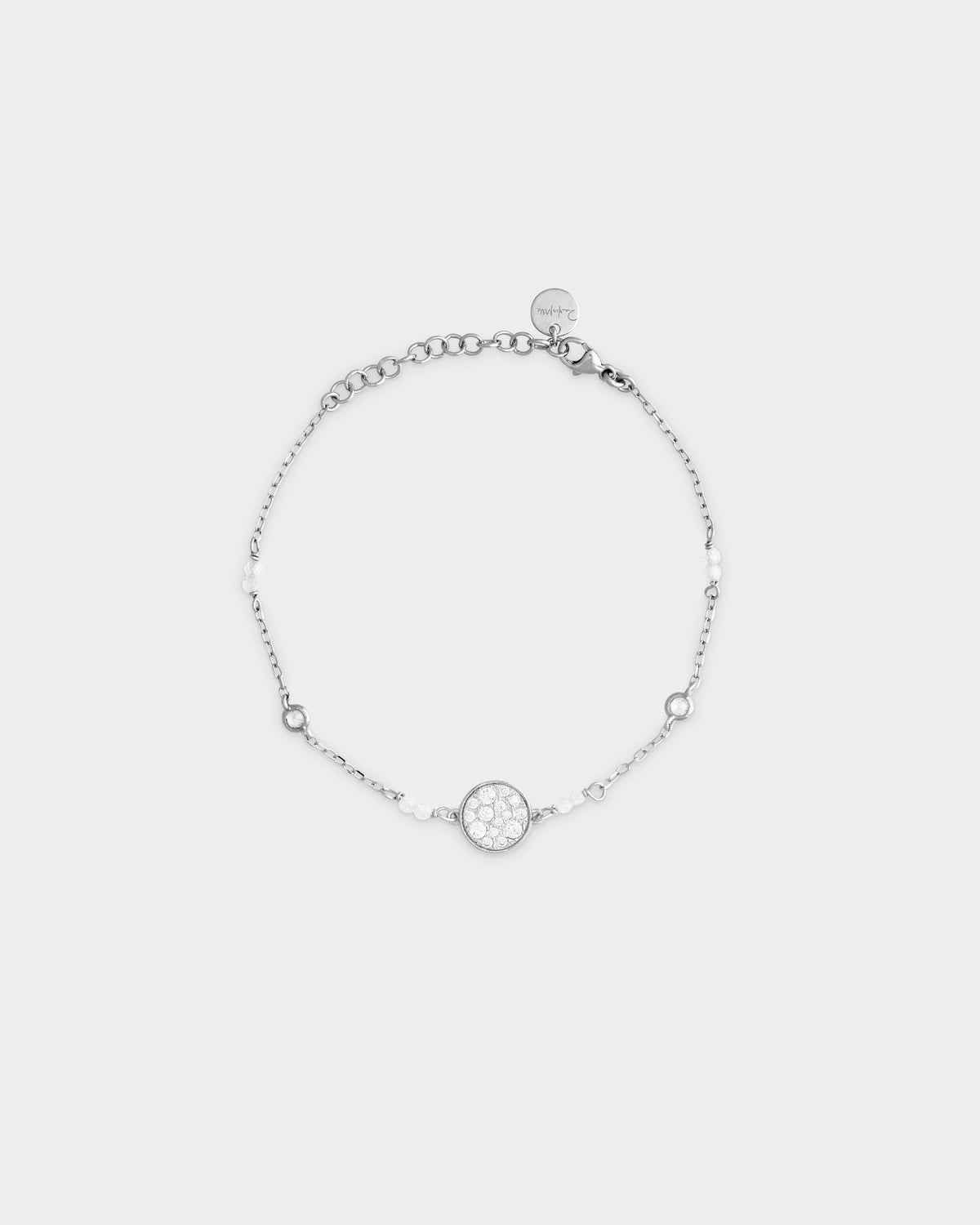 Bracciale catena castoni cerchio small pavè