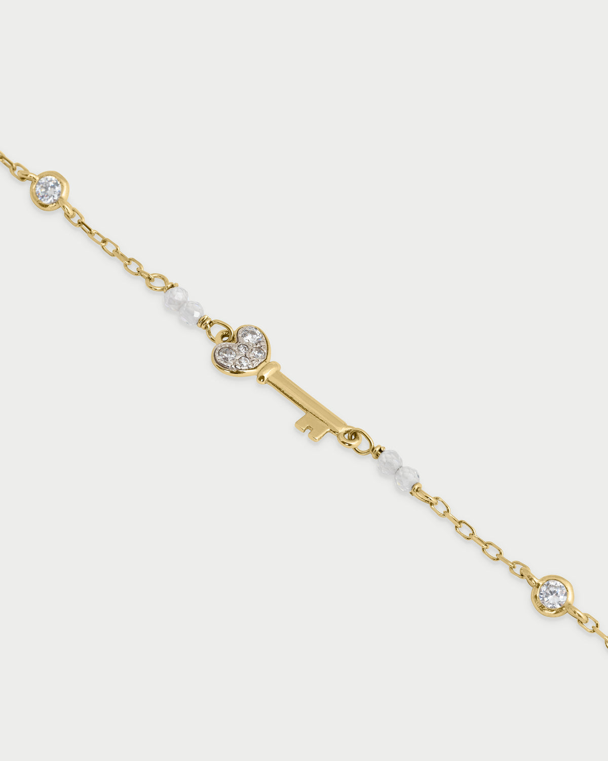 Bracciale catena castoni chiave small pavè