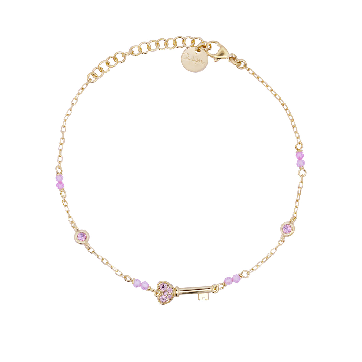 Bracciale catena castoni colorati pavè