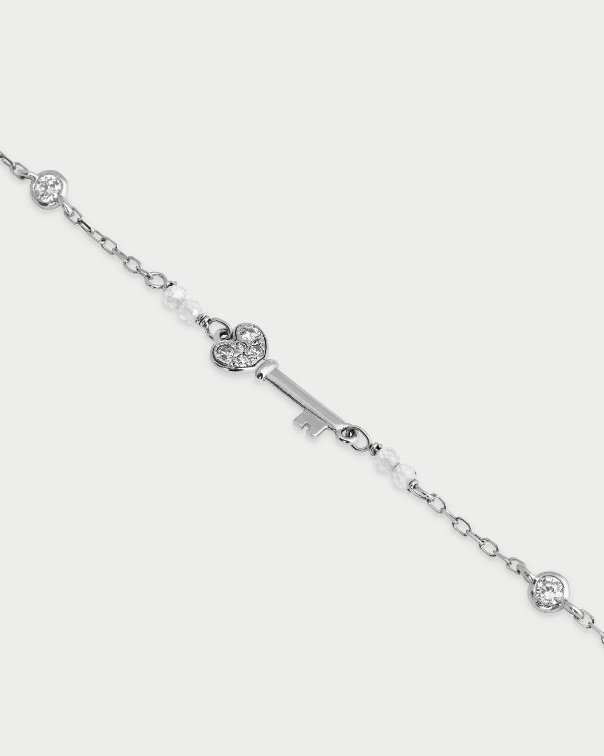 Bracciale catena castoni chiave small pavè