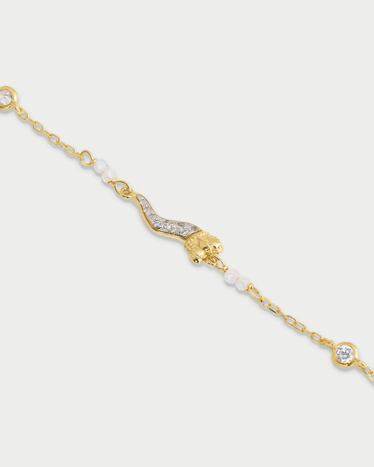 Bracciale catena castoni corno small pavè