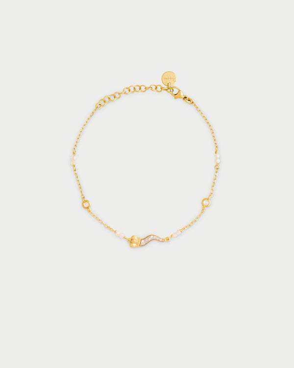 Pulsera con cadena y cuerno de la suerte en pavé - STARDUST TEN