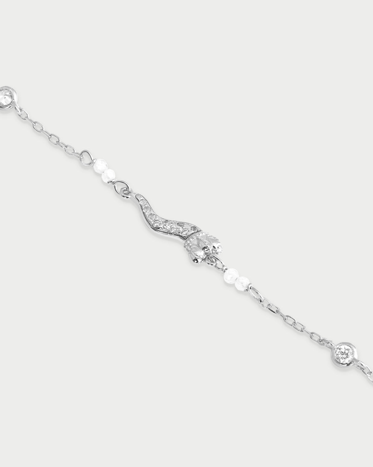 Bracciale catena castoni corno small pavè