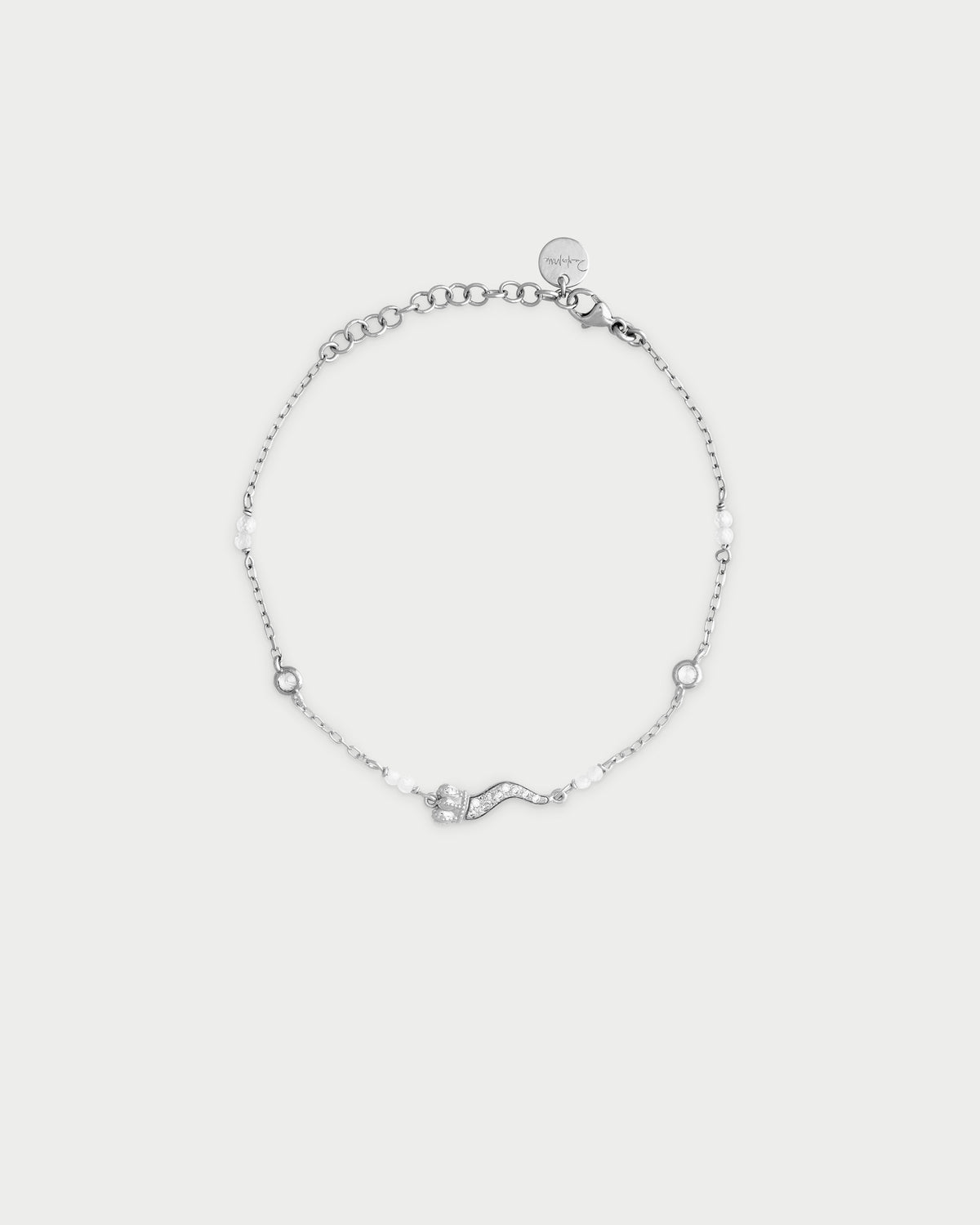 Bracciale catena castoni corno small pavè